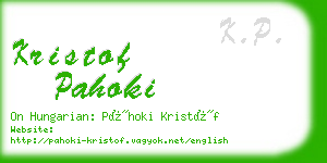 kristof pahoki business card